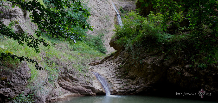 Gvirishi Waterfall in Lechkhumi, Georgia